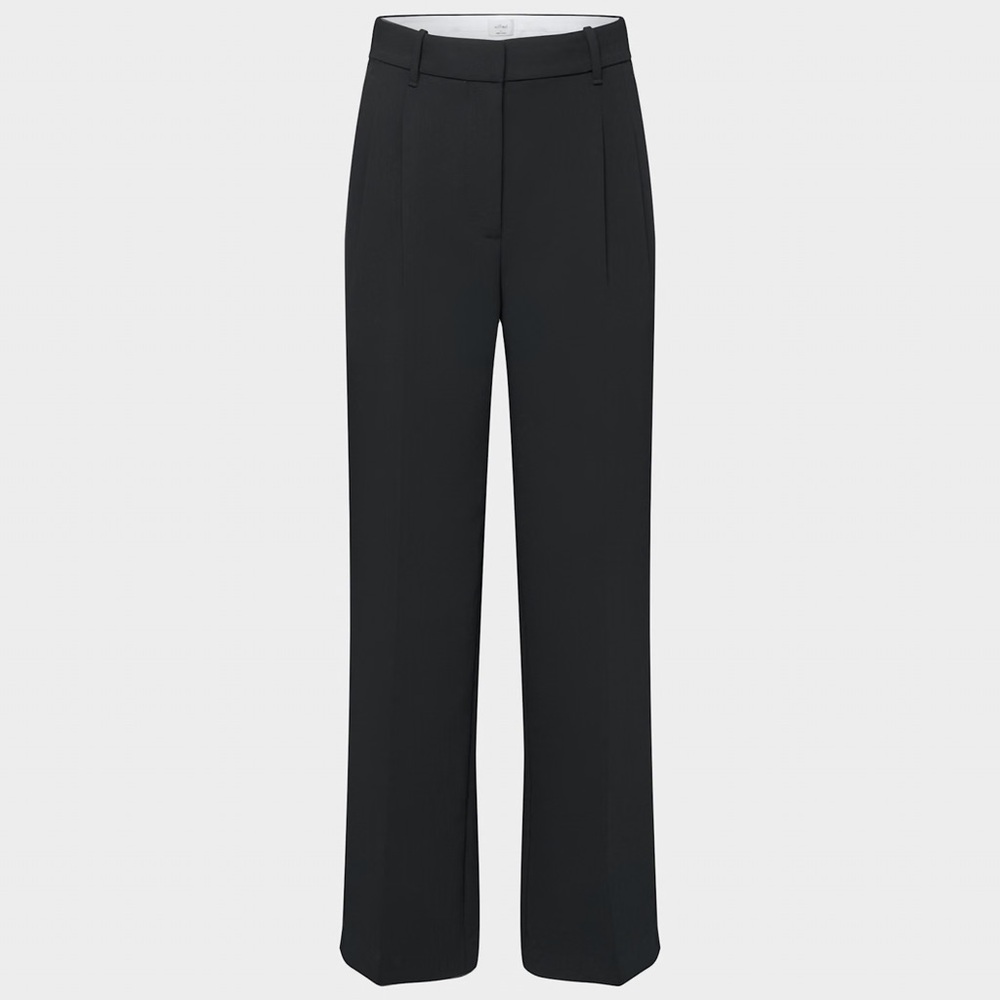Aritzia Black High-Rise Wide Leg Trousers